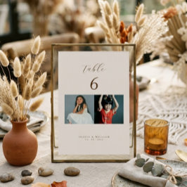 Rustic Modern Script Barndomsfoton som Bordsnummer