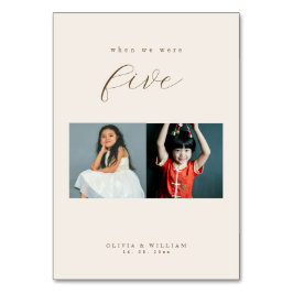 Rustic Modern Script Barndomsfoton som Bordsnummer