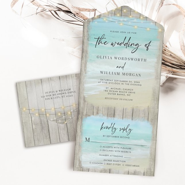 Rustic Modern Script Beach Wedding (Skapare uppladdad)