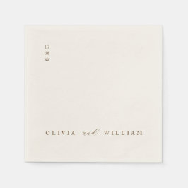 Rustic Modern Script Personalized Wedding Cocktail Pappersservett