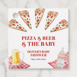 Rustic Modern Slice Pizza Öl Baby Shower Gåvor Etiketter