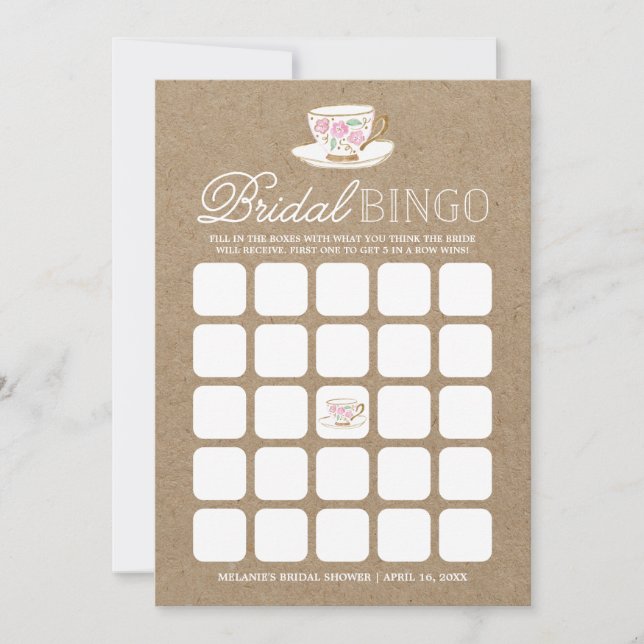 Rustic Modern Tea Party Bingo | MÖHIPPA (Framsida)