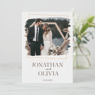Rustic Modern Wedding Invitation Inbjudningar