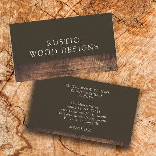 Rustic Modern Wood Carpentry Woodworkers Visitkort