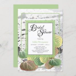 Rustic Möhippa Aspen Bark och Löv Inbjudningar