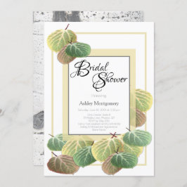 Rustic Möhippa Aspen Bark och Löv Inbjudningar