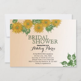 Rustic Möhippa Blommigt Lövs Golden Ombre Inbjudningar