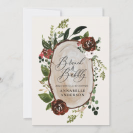 Rustic möhippa brunch och bubbelfärgad spara datumet