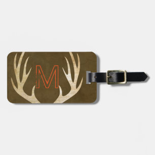 Rustic Monogram Anpassningsbar Bag Märkre med Antl Bagagebricka