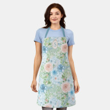 Rustic Monogram Blue Rosa Grönt Blommigt