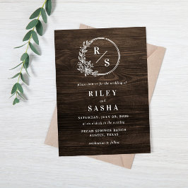Rustic Monogram bröllopsinbjudan Inbjudningar