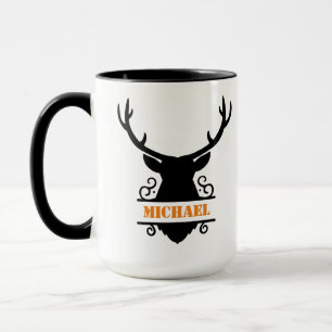 Rustic Monogram Buck Hunting Mugg