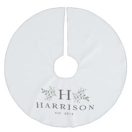 Rustic monogram-familjens helgdag julgransmatta borstad polyester