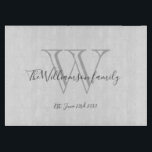 Rustic Monogram   Family Namn Date Coola Snyggt<br><div class="desc">Rustic Monogram Family Namn Date Coola Snyggt Clearboard. Personlig monogram inledningsvis, med familjens efternamn eller ditt eget namn och fastställt datum i skriptbokstäver på en blek pastellljusbakgrund för grått. Gör en unik gåva till ett bröllop, ett nytt lyft och en möhippa. Fin för sitt nya liv tillsammans också för en...</div>