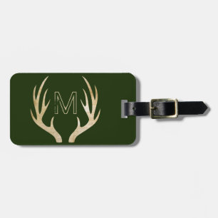 Rustic Monogram Grönt Anpassningsbar Bag Märkre me Bagagebricka