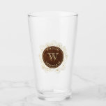Rustic Monogram Groomsman Glaskopp<br><div class="desc">Den här personligen är ett groomsman pint-glas med en rik som är monterad på ett ornat guld blommigt-andetag - anpassad med groomsmans namn och början. Ett tänkbart och funktionellt tillskott till bröllopsfesterna, detta klassiska ölglas, ger en rustik charm till fester, till repetitionsmiddagar eller till tost efter bröllop. Perfekt för vintage,...</div>