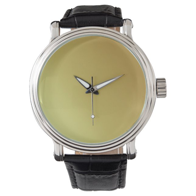 Rustic Monogram Guld Teal Manar Leather Armbandsur (Framsida)