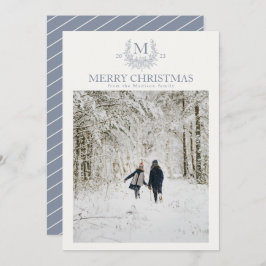 Rustic monogram Manatee personlig initial Julkort