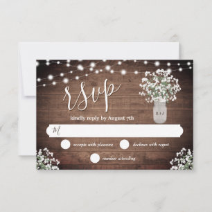 Rustic Monogram Mason Burk Vas Ljus Bröllop OSA Kort