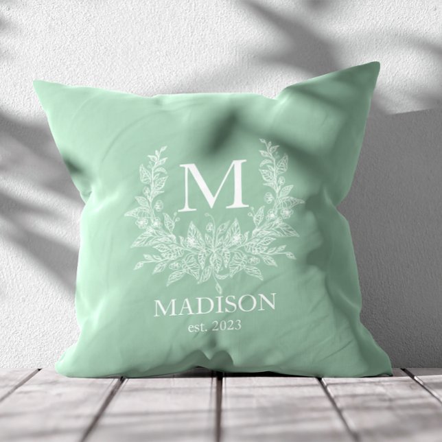 Rustic Monogram Personlig Inledande Kudde (Skapare uppladdad)