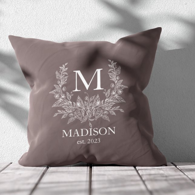 Rustic Monogram Personlig Inledande Kudde (Skapare uppladdad)
