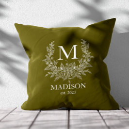 Rustic Monogram Personlig Inledande Kudde