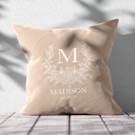 Rustic Monogram Personlig Inledande Kudde