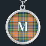 Rustic Monogram Tartan-kontroll av belagd röd Grön Silverpläterat Halsband<br><div class="desc">Fyll i dina presentbehov med den här söta klan Murray tartan necklace för alla speciella tillfällen,  inklusive födelsedagar,  årsdagar,  helgdagar</div>