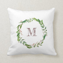 Rustic Monogram Watercolor Löv Laurel WAN