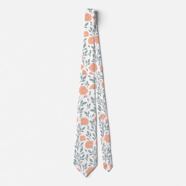 Rustic mönster med rosa blommor slips (Framsida)