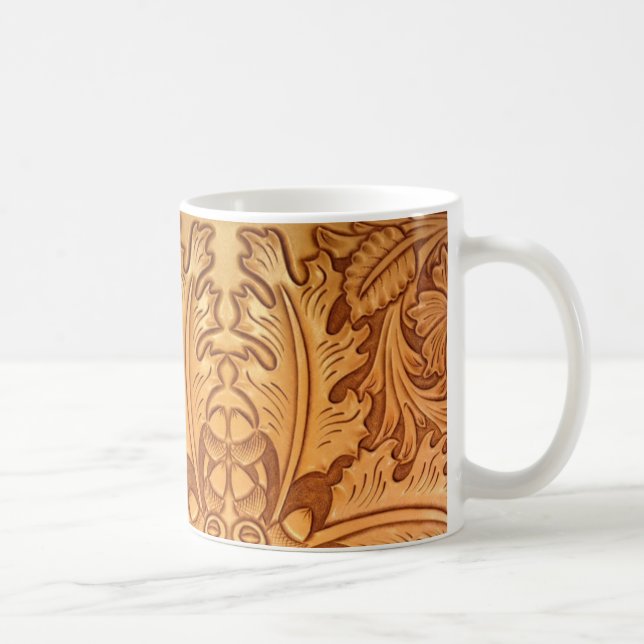 Rustic mönster westerna land, verktygsläder kaffemugg (Höger)
