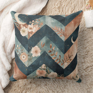 Rustic Moon Blommig Chevron Jordnära Mönster (9) Kudde