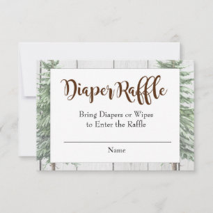 Rustic Moose Baby Shower Blöja Lotteri Kort
