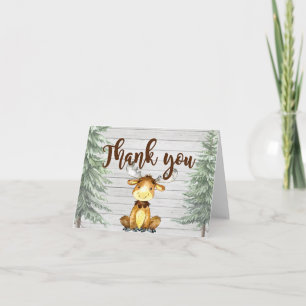 Rustic Moose Baby Shower Tacksamhetskort Inbjudan