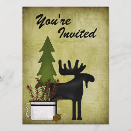 Rustic Moose Family Reunion Party-inbjudan Inbjudningar