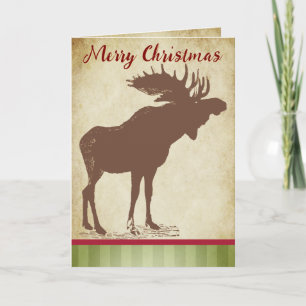 Rustic Moose God jul Helgdag Helgkort