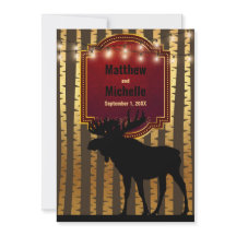 Rustic Moose, Guld Aspen Träd och Ljus Bröllop