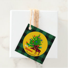 Rustic Moose, Julgran, Family namn, Play Gåvor Etiketter