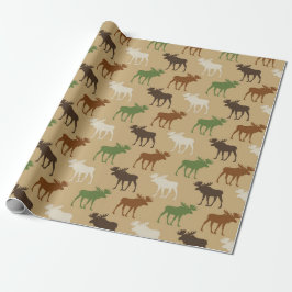 Rustic Moose Mönster Presentpapper