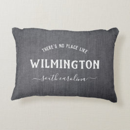 Rustic Mörk Linen Det finns ingen ställe som Home  Prydnadskudde