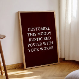 Rustic Mörk Red Personligt bröllp Poster jul