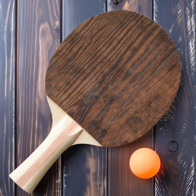 Rustic Mörk Walnut Wood Pingisracket (Skapare uppladdad)