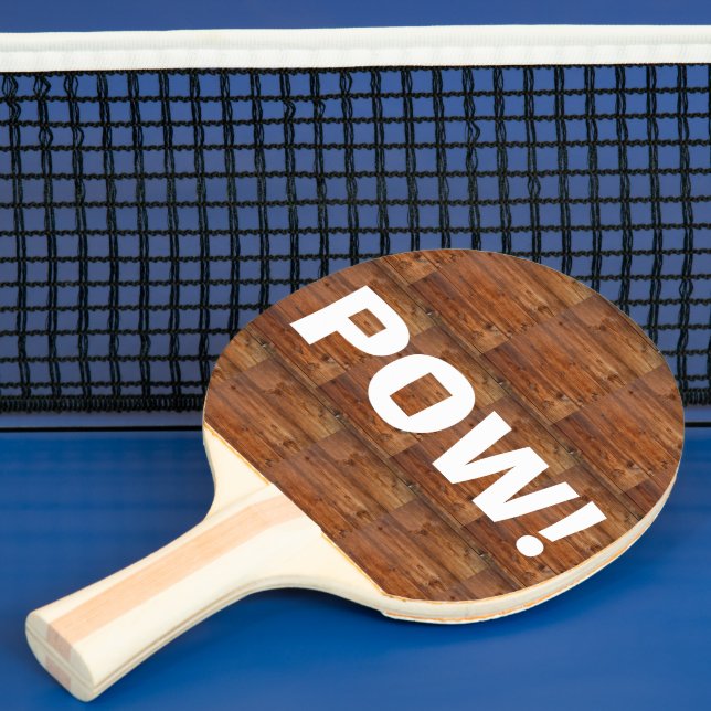 Rustic Mörk Wood Funny POW! BAM! Pingisracket (Insitu)