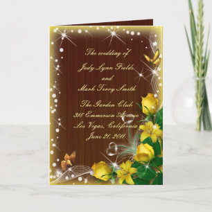 Rustic Mörk Wood Gult Blommigt Butterfly Program
