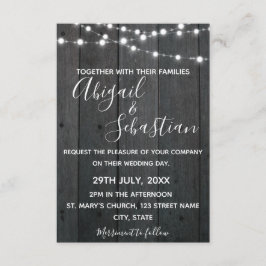 Rustic Mörk Wood, String Ljus. Inbjudningar