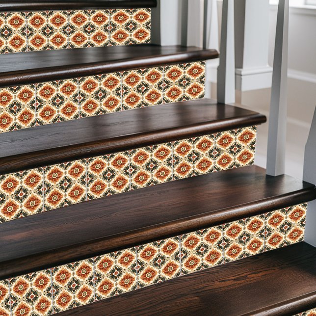Rustic Moroccan Sunburst - Terracotta & Cream Kakelplatta (Skapare uppladdad)
