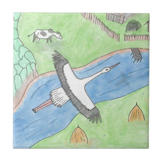 "Rustic motifs" Kakelplatta