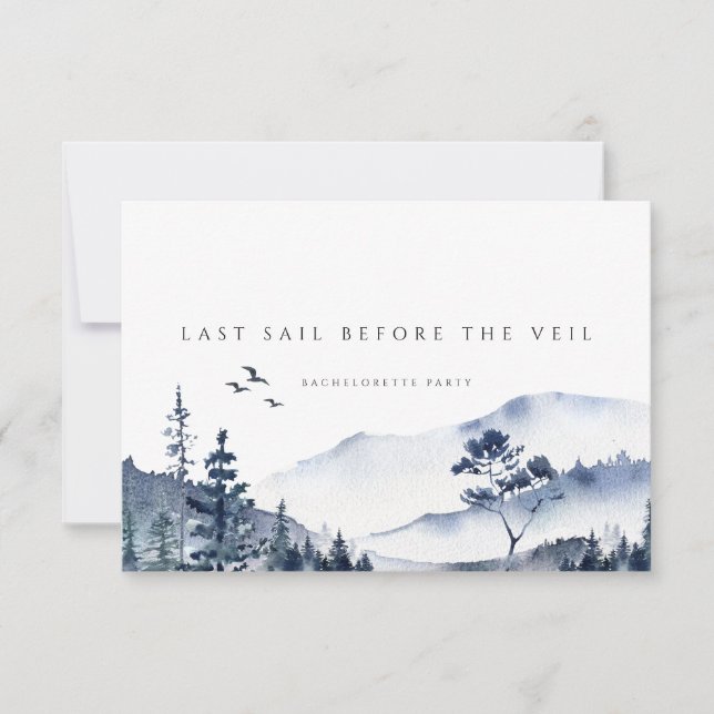 Rustic Mountain Boho Bachelorette Helg Card Inbjudningar (Framsida)