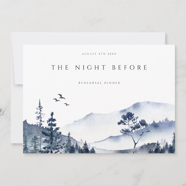 Rustic Mountain Boho Rehearsal Middagsinbjudan Inbjudningar (Framsida)