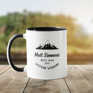Rustic Mountain Bröllop Best Man Gift Modern Coola Mugg